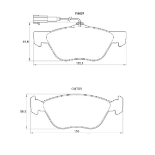 Alfa Romeo Alfa145 2.0 front brake pads from 1996 to 2001 - Image 3