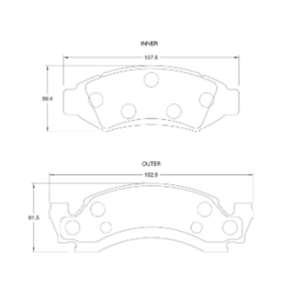 Ford F100 4.0 front brake pads from 1970 to 1981 - Image 2